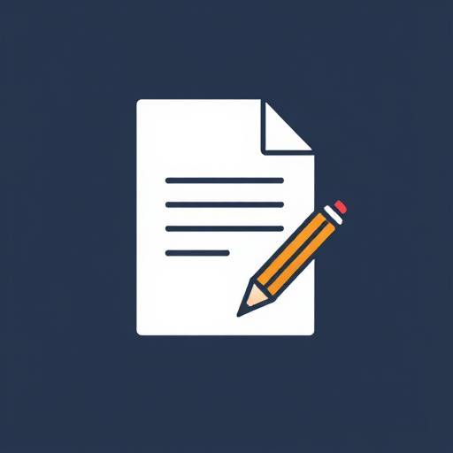 Icon representing a template with a document and pen
